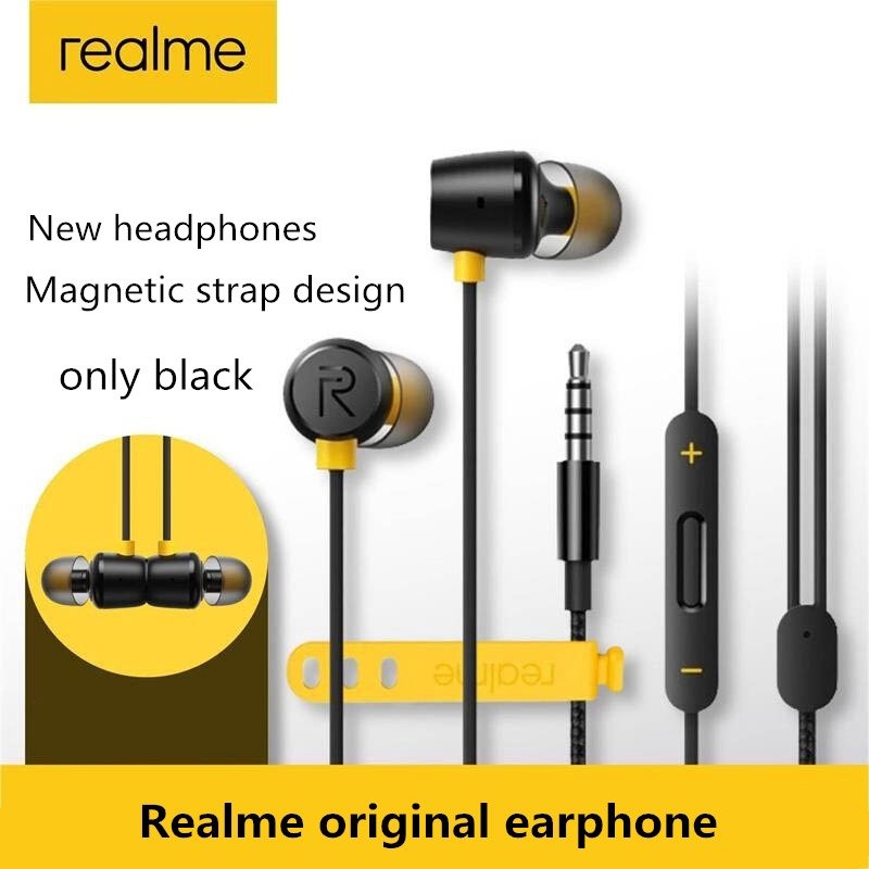 Realme Buds 2 Magnet Wired Earphones With Mic | Realme Buds 2 Magnet Subwoofer Stereo Wired Earphones | Earbuds 2 Bass - AJExpress